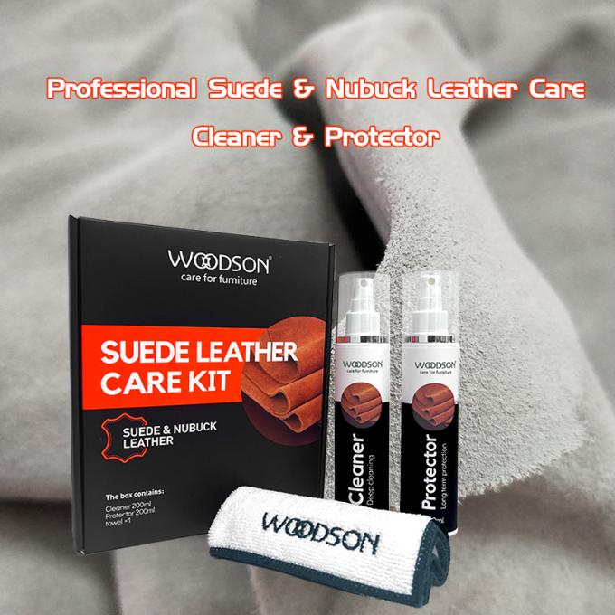 Nubuck & Suede ชุดดูแลโซฟาหนัง Suede Cleaner Spray และ Protector สะอาดต่อสิ่งแวดล้อม Suede และ Nubuck Cleaner Kit 0