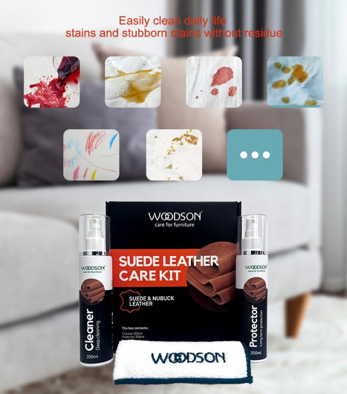 Nubuck & Suede ชุดดูแลโซฟาหนัง Suede Cleaner Spray และ Protector สะอาดต่อสิ่งแวดล้อม Suede และ Nubuck Cleaner Kit 3